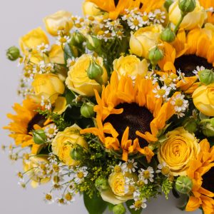 A side view of the Sunshine flower box, showcasing its complete design and classic presentation.